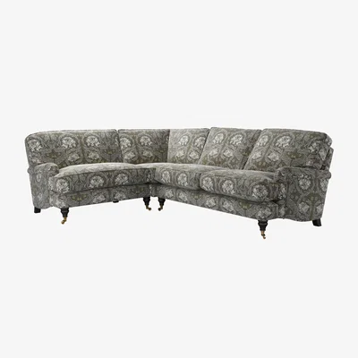 Sofa.com Bluebell Asym. Crn: LHF Loveseat w RHF 2.5 Seat in African Marigold Velvet Iron