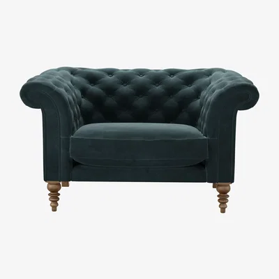 Sofa.com Oscar Loveseat in Deep Forest Aquaclean Clever Velvet