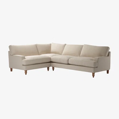 Sofa.com Isla Asym. Crn: LHF Loveseat w RHF 2.5 Seat in Elderflower Organic Smart Cotton