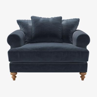 Sofa.com Teddy Loveseat in Skyfall Cotton Matt Velvet