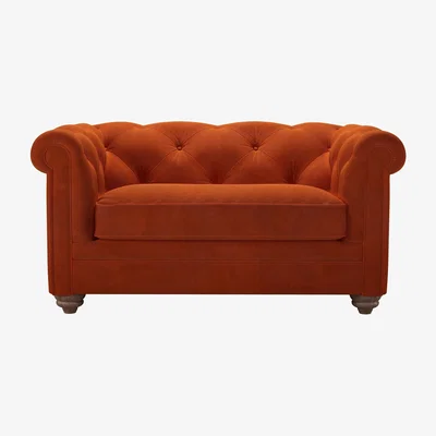 Sofa.com Patrick Loveseat in Brick Aquaclean Clever Velvet