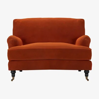 Sofa.com Bluebell Loveseat in Brick Aquaclean Clever Velvet