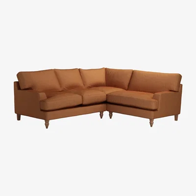 Sofa.com Isla Asym. Crn: LHF 2 Seat w RHF Loveseat in Saffron Heathland Weave - sofa.com