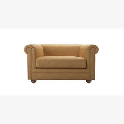 Sofa.com Patrick Unbuttoned Loveseat in Turmeric Powdered Leather - sofa.com