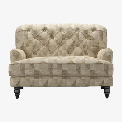 Sofa.com Snowdrop Button Back Loveseat in Desert Pyramid Textured Weave - sofa.com