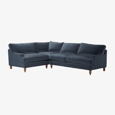 Sofa.com Isla Asym. Crn: LHF Loveseat w RHF 2.5 Seat in Skyfall Cotton Matt Velvet