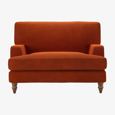 Sofa.com Isla Loveseat in Brick Aquaclean Clever Velvet