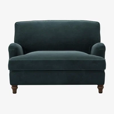 Sofa.com Bluebell Loveseat Sofa Bed in Deep Forest Aquaclean Clever Velvet