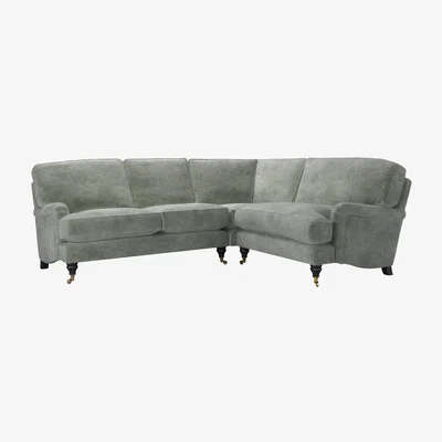 Sofa.com Bluebell Asym. Crn: LHF 2 Seat w RHF Loveseat in Moonstone Speckled Chenille