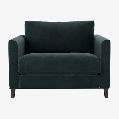 Sofa.com Izzy Loveseat in Deep Forest Aquaclean Clever Velvet