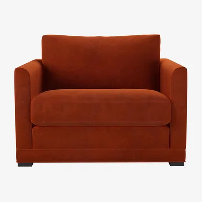 Sofa.com Aissa Loveseat in Brick Aquaclean Clever Velvet