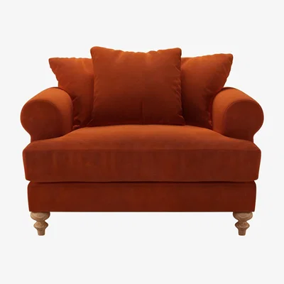 Sofa.com Teddy Loveseat in Brick Aquaclean Clever Velvet