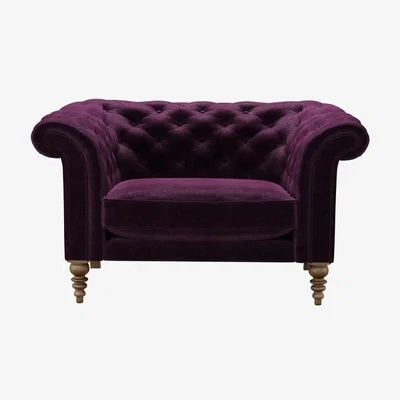 Sofa.com Oscar Loveseat in Plum Smart Velvet - sofa.com