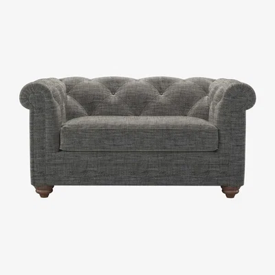 Sofa.com Patrick Loveseat in Liquorice Baylee Multi-Tone Viscose Linen