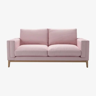 Sofa.com Costello 2.5 Seat Sofa in Powder Pink Brushed Linen Cotton - sofa.com