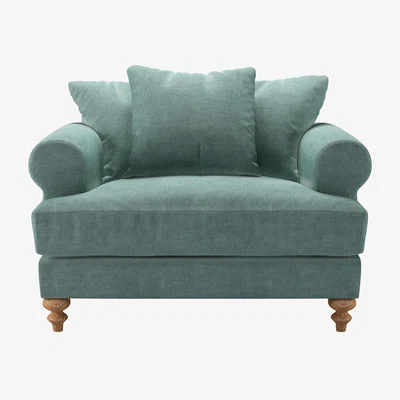 Sofa.com Teddy Loveseat in Sea Spray Aquaclean Clever Chenille
