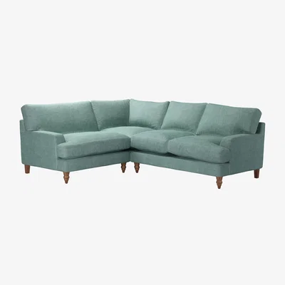 Sofa.com Isla Asym. Crn: LHF Loveseat w RHF 2 Seat in Sea Spray Aquaclean Clever Chenille
