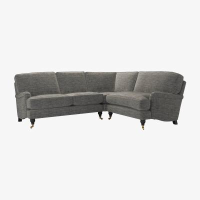 Sofa.com Bluebell Asym. Crn: LHF 2 Seat w RHF Loveseat in Liquorice Baylee Multi-Tone Viscose Linen