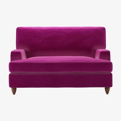 Sofa.com Isla Loveseat Sofabed in Peony Cotton Matt Velvet - sofa.com