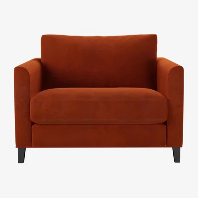 Sofa.com Izzy Loveseat in Brick Aquaclean Clever Velvet