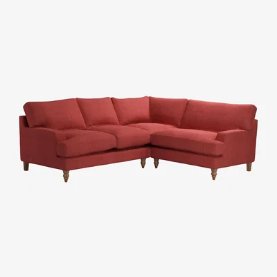 Sofa.com Isla Asym. Crn: LHF 2 Seat w RHF Loveseat in Indian Summer Easy Cotton