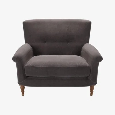 Sofa.com Alderney Loveseat in Shale Aquaclean Clever Velvet