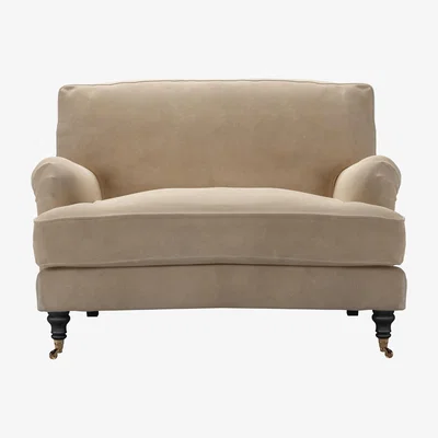 Sofa.com Bluebell Loveseat in Fawn Aquaclean Clever Velvet