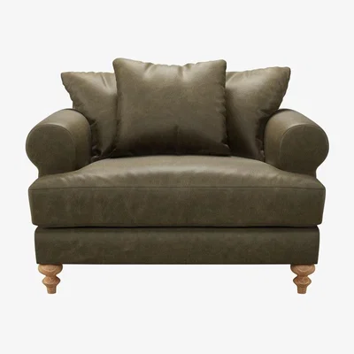 Sofa.com Teddy Loveseat in Dark Moss Antique Leather - sofa.com