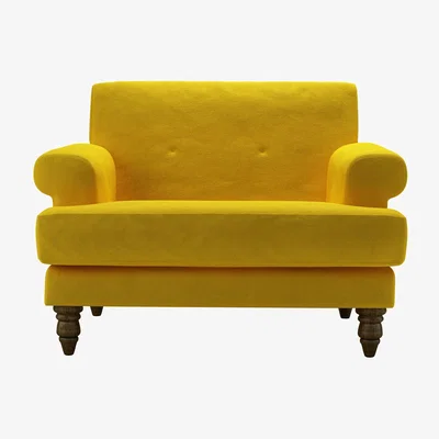 Sofa.com Remy Loveseat in Canary Cotton Matt Velvet - sofa.com