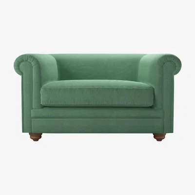Sofa.com Patrick Unbuttoned Loveseat in Celadon Easy Cotton