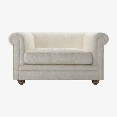 Sofa.com Patrick Unbuttoned Loveseat in Oyster Luxe Boucle - sofa.com