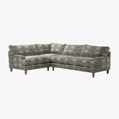 Sofa.com Isla Asym. Crn: LHF Loveseat w RHF 2.5 Seat in African Marigold Velvet Iron
