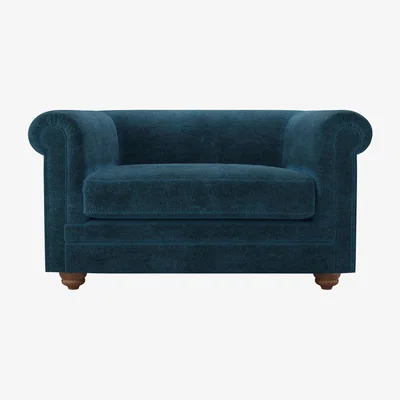 Sofa.com Patrick Unbuttoned Loveseat in Mineral Mist Speckled Chenille