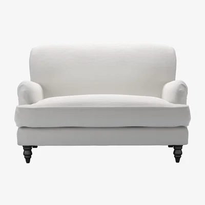Sofa.com Snowdrop Loveseat in Alabaster Brushed Linen Cotton - sofa.com