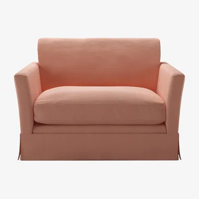 Sofa.com Otto Loveseat in Sakura Pink Organic Smart Cotton