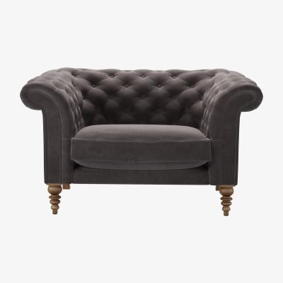 Sofa.com Oscar Loveseat in Shale Aquaclean Clever Velvet