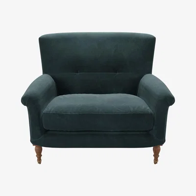 Sofa.com Alderney Loveseat in Deep Forest Aquaclean Clever Velvet