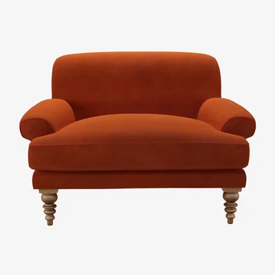 Sofa.com Saturday Loveseat in Brick Aquaclean Clever Velvet