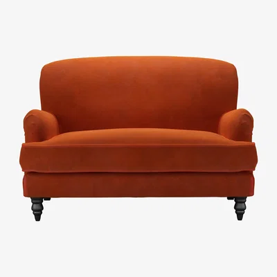 Sofa.com Snowdrop Loveseat in Brick Aquaclean Clever Velvet
