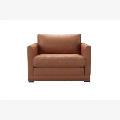 Sofa.com Aissa Loveseat in Cognac Grain Leather - sofa.com