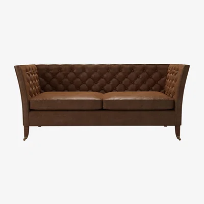 Sofa.com Descartes 2.5 Seat Sofa in Tan Vintage Leather - sofa.com