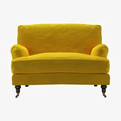 Sofa.com Bluebell Loveseat in Canary Cotton Matt Velvet - sofa.com