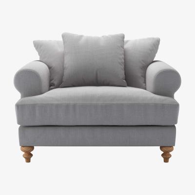 Sofa.com Perfectly Pristine Teddy Loveseat in Cobble Brushed Linen Cotton - sofa.com