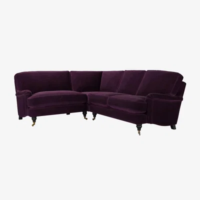 Sofa.com Bluebell Asym. Crn: LHF Loveseat w RHF 2 Seat in Damson Smart Velvet