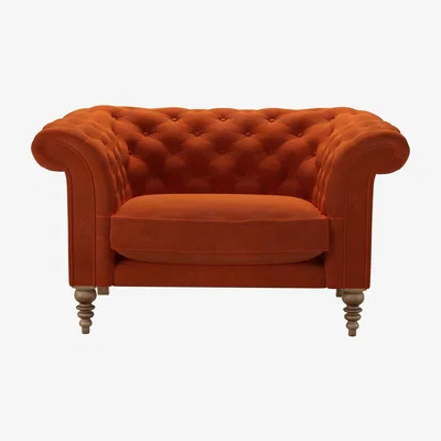 Sofa.com Oscar Loveseat in Brick Aquaclean Clever Velvet
