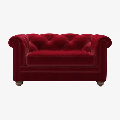 Sofa.com Patrick Loveseat in Malbec Cotton Matt Velvet