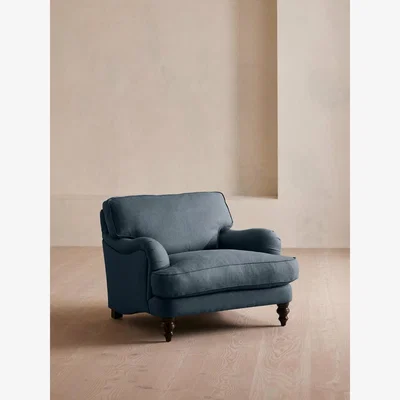 Soho Home Arundel Loveseat, Linen, Prussian Blue