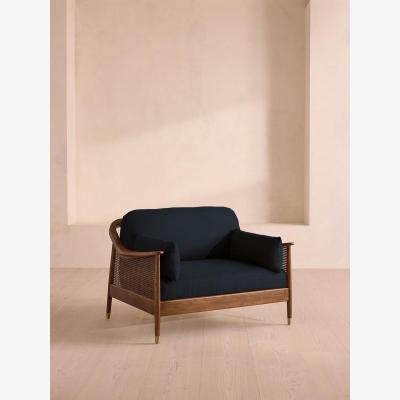 Soho Home Atlanta Loveseat, Linen, Indigo