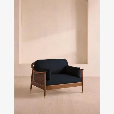 Soho Home Atlanta Loveseat, Linen, Indigo
