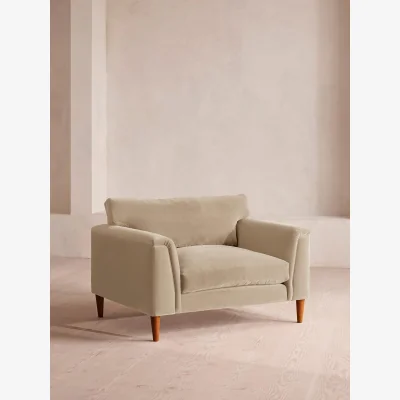 Soho Home Reya Loveseat, Velvet, Oyster, UK